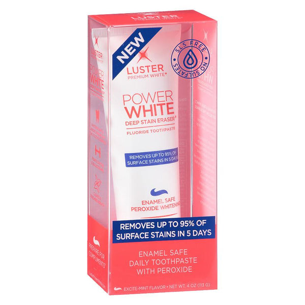 Luster Luster Power White Deep Stain Eraser Toothpaste 4 Oz Toothpaste Pink