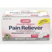 Leader Leader Pain Reliever Tablets 325mg 100ct Lavender