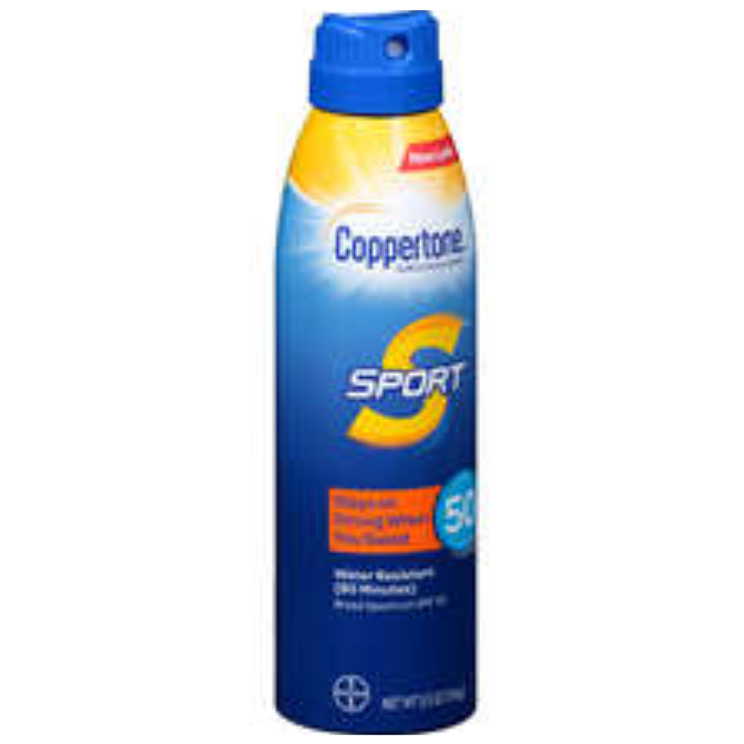 Coppertone Coppertone Sport Sunscreen Continuous Spray Broad Spectrum SPF 50, 5.5 Ounces Sunscreen White Smoke