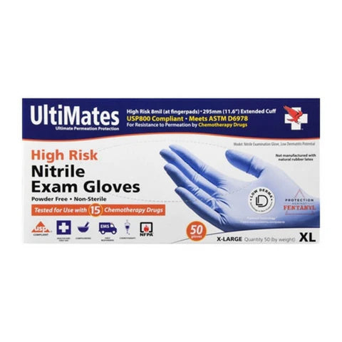 Ultimates Ultimates High Risk  Nitrile Exam Gloves Large 50 Ct Disposable Gloves Lavender
