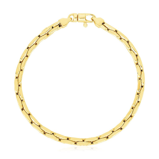 Bids.com 14k Yellow Gold High Polish Compressed Cable Link Bracelet Bracelets White Smoke 7.5 / Yellow Gold