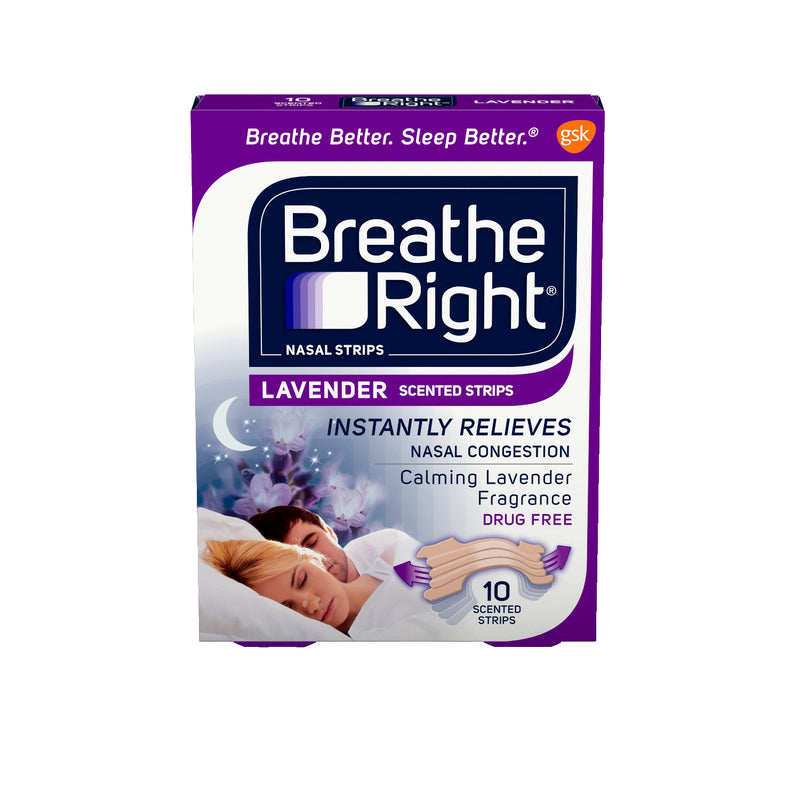 Breathe Right Breathe Right Nasal Strips, Lavender Scented Personal Care White Smoke