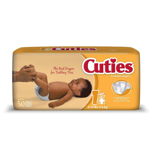 First Quality First Quality Cuties® Baby Diapers – Size 1 (8-14 lbs / 4-6 kg), 50 Count Diapers Tan