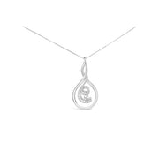 Bids.com Espira 10K White Gold 1/8 cttw Round Cut Diamond Layered Spiral Pendant Necklace (I-J, I1-I2) Necklaces White Smoke White.Gold / 18