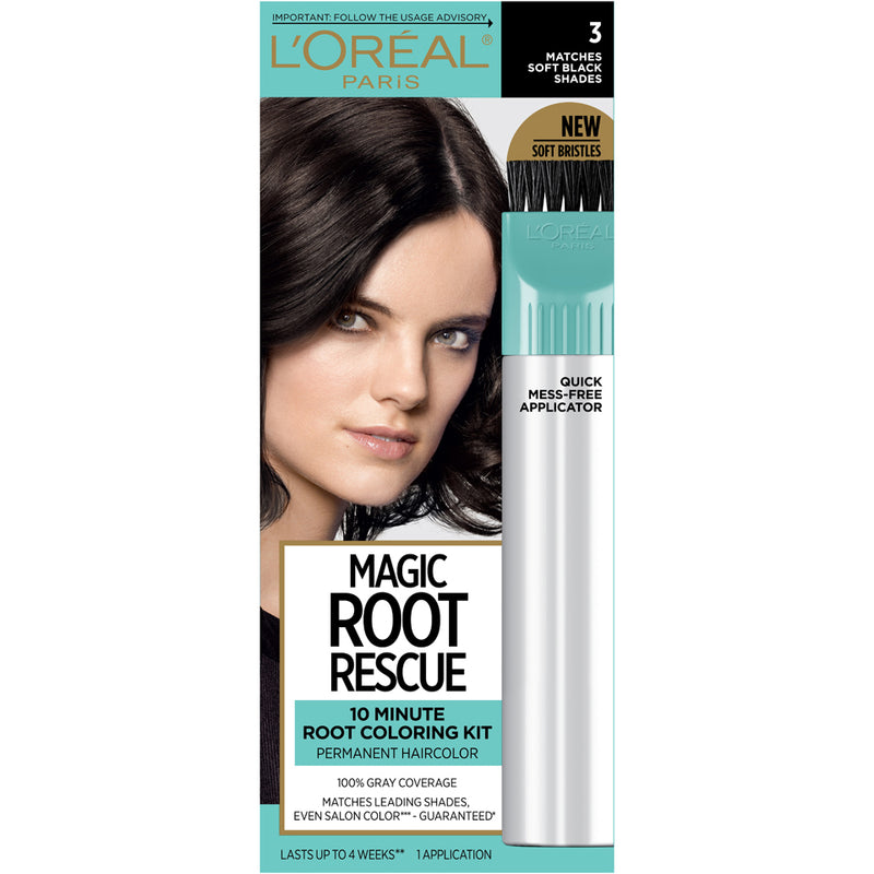 L'Oreal Paris L'Oreal Paris Magic Root Rescue 10 Minute Hair Coloring Kit, 3 Soft Black, 1 Kit Hair Care Kits White Smoke