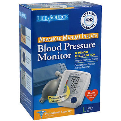 LifeSource LifeSource Bpm Advanced Manual W Large Cuff Ua 705 Vl Blood Pressure Monitors White Smoke
