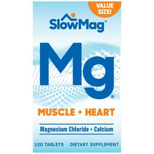 Slow-Mag Slow-Mag Muscle + Heart Magnesium Chloride With Calcium Supplement Tablets - 120ct Vitamins & Supplements Alice Blue