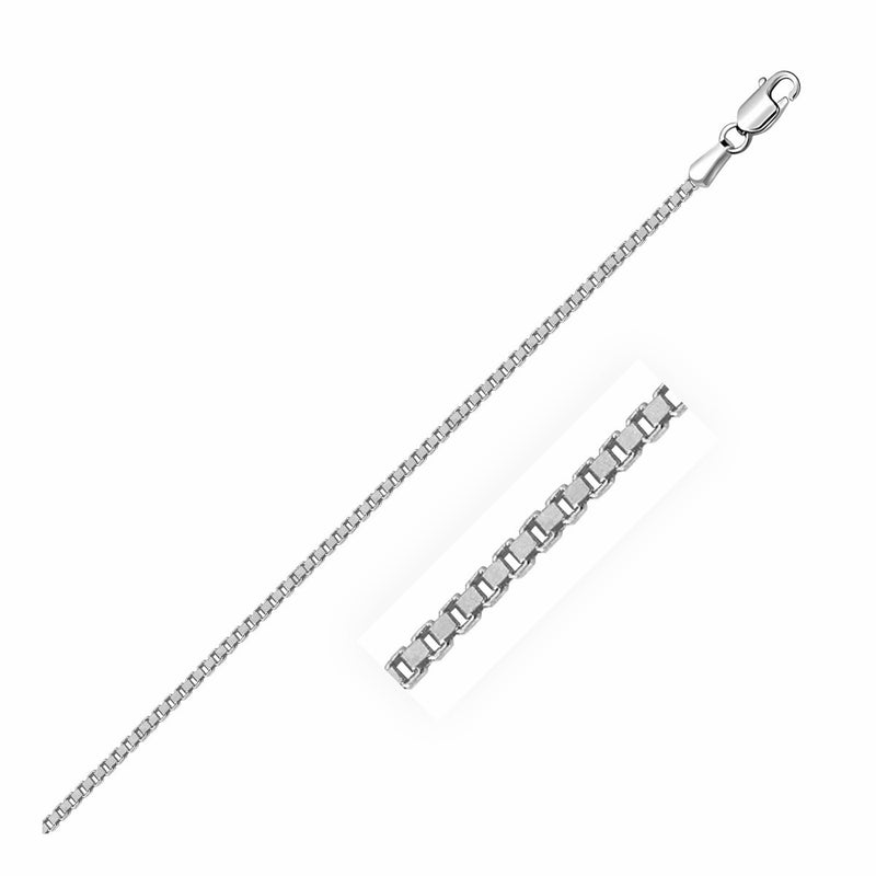 Bids.com 14k White Gold Classic Box Chain 1.4mm Necklaces White Smoke 16 / White Gold,18 / White Gold,20 / White Gold,22 / White Gold,24 / White Gold,30 / White Gold