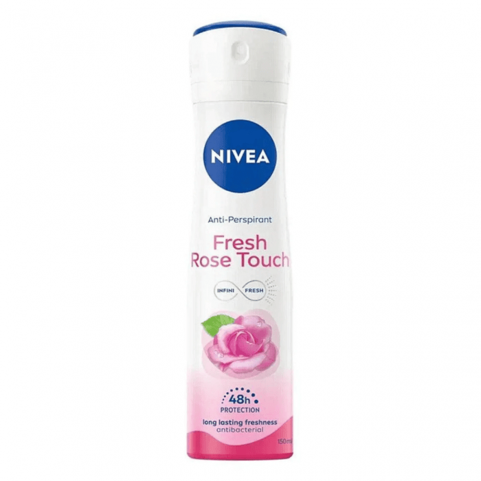 Nivea Nivea Fresh Rose Touch Antiperspirant Spray, 150 Ml Touch Table Computers White Smoke