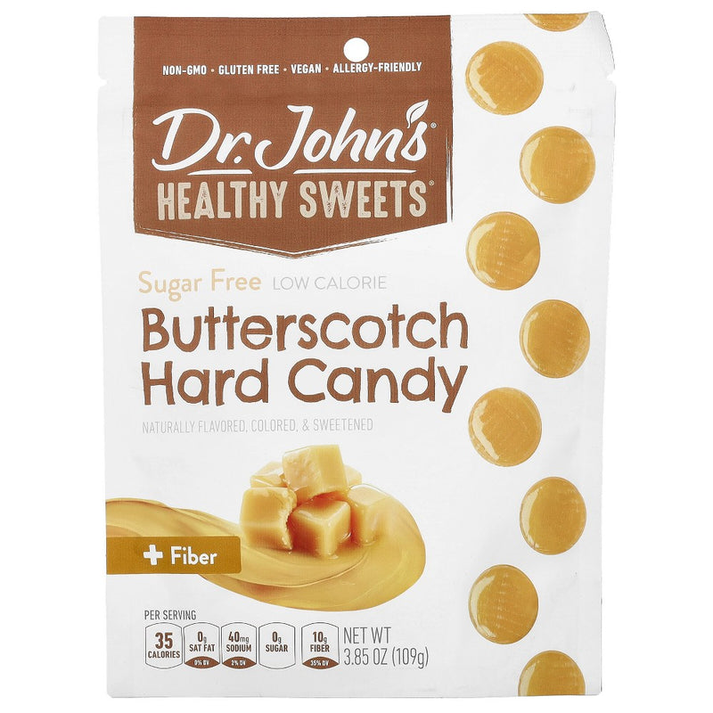 Dr. John's Dr. John's Healthy Sweets Butterscotch Hard Candy, + Fiber, Sugar Free, 3.85 Oz (109 G) Candy & Chocolate Lavender