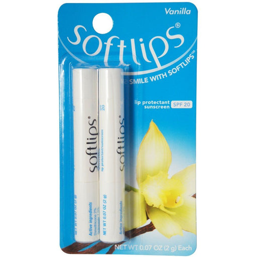 Softlips Softlips SPF 20 Vanilla  Lip Protectant Sunscreen 2-0.07 Oz Tubes Sunscreen Dodger Blue