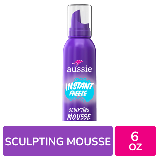 Aussie Aussie Instant Freeze Sculpting Mousse  6 Oz Hair Care White Smoke