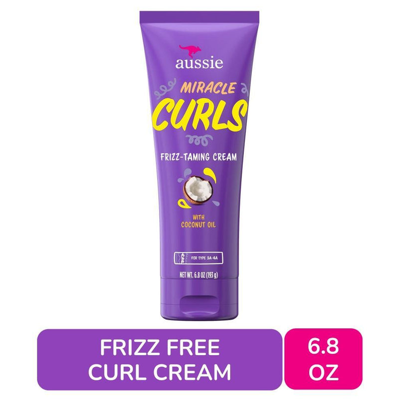 Aussie Aussie Miracle Curls Frizz Taming Curl Cream With Coconut & Jojoba Oil, 6.8 Fl Oz Health & Beauty White Smoke
