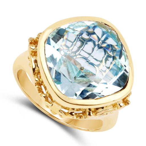 Bids.com 12.79 Carat Genuine Blue Topaz .925 Sterling Silver Ring Rings White Smoke size 6.00,size 8.00,size 7.00,size 9.00,size 5.00