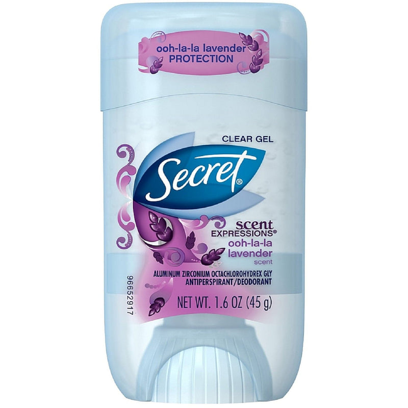 Secret Secret Antiperspirant/Deodorant, Luxe Lavender, Clear Gel Deodorant Light Gray