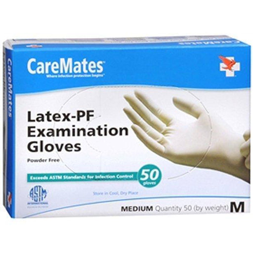 CareMates CareMates Latex Exam Gloves – Powder-Free & Non-Sterile – Medium, 50 ct Disposable Gloves White Smoke