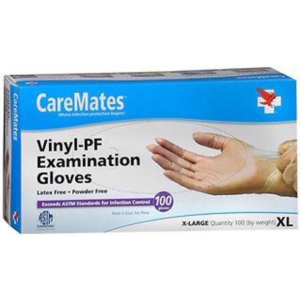 Caremates Caremates® Vinyl Exam Gloves – Latex-Free and Powder-Free Protection Gloves & Mittens Light Gray