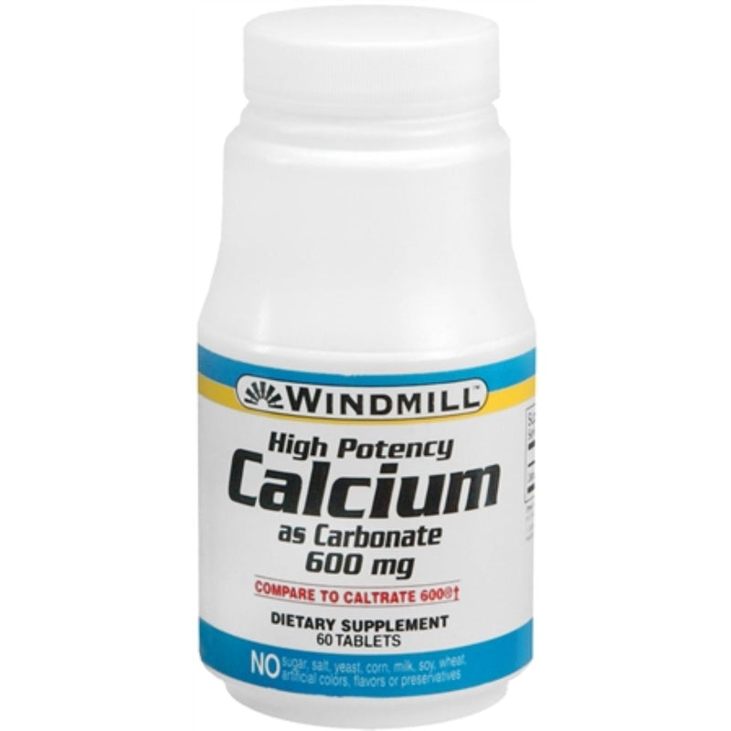 Windmill Windmill® Calcium Carbonate 600 mg – Bone Health Support (60 Tablets) Vitamins & Supplements Lavender