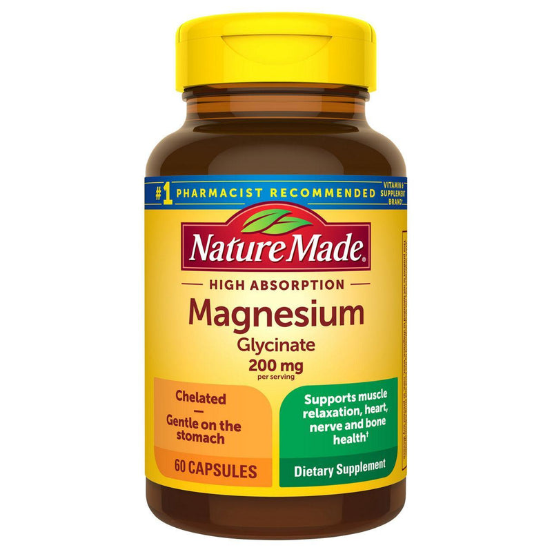 Nature Made Nature Made Magnesium Glycinate, High Absorption, 200 Mg, Capsules Vitamins & Supplements White Smoke