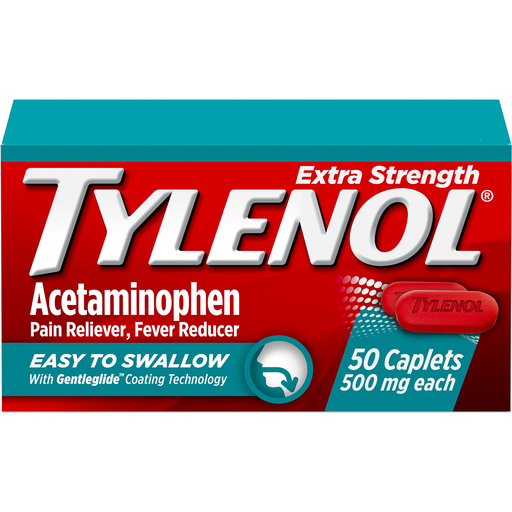 Tylenol Tylenol Acetaminophen 50 Caplets Medicine & Drugs Dark Cyan