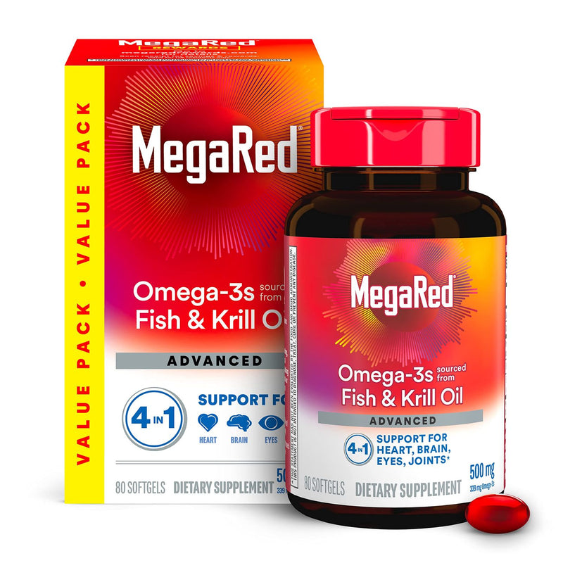 MegaRed MegaRed® Advanced 4-in-1 Fish & Krill Oil (500 mg) Vitamins & Supplements White Smoke