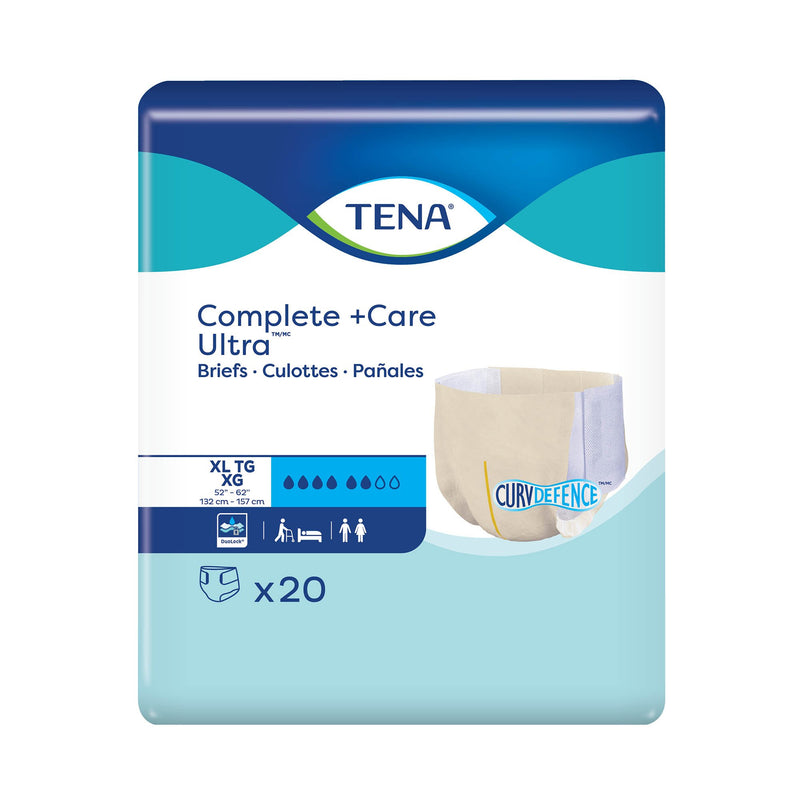 0 TENA Complete +Care Ultra Briefs With CurvDefence, X-Large MK Bicycle Shorts & Briefs White Smoke