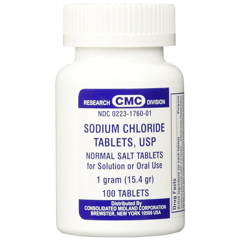 CMC CMC Sodium Chloride 1 Gm USP Normal Salt Tablets Vitamins & Supplements White Smoke