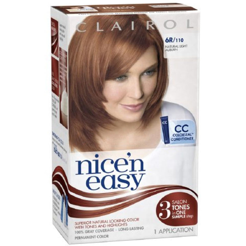 Nice N Easy Nice N Easy Clairol 'n Born Red Permanent Hair Color, 6R/110 Natural Light Auburn, 1 Kit Hair Color Lavender