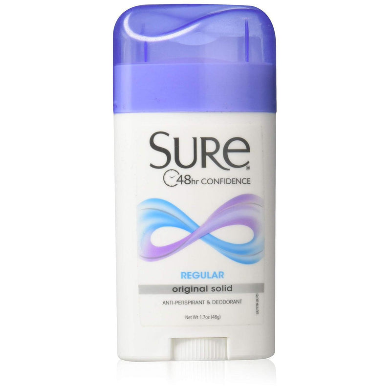 Sure Sure Wide Anti-Perspirant Deodorant Original Solid Regular Scent 1.70 Oz Deodorant White Smoke