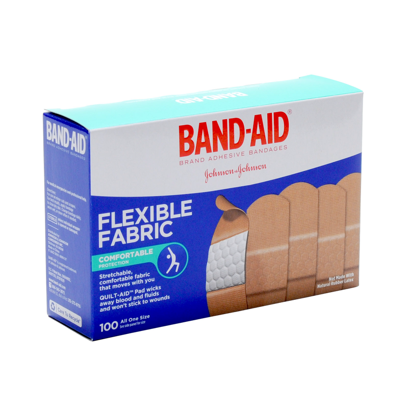 Band-Aid Band-Aid Flexible Fabric  Bandages 100EA Box Medical Tape & Bandages White Smoke