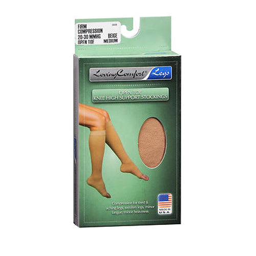 Scott Specialties Loving Comfort Surgical Weight  Stockings  Knee-High Open Toe  Women 20-30Mmhg - Beige - Medium Personal Care Dark Sea Green