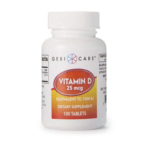 McKesson Brand McKesson Brand Geri-Care Vitamin D Tablet 876-01-GCP 1 Bottle, 100 Per Bottle Vitamins & Supplements Lavender