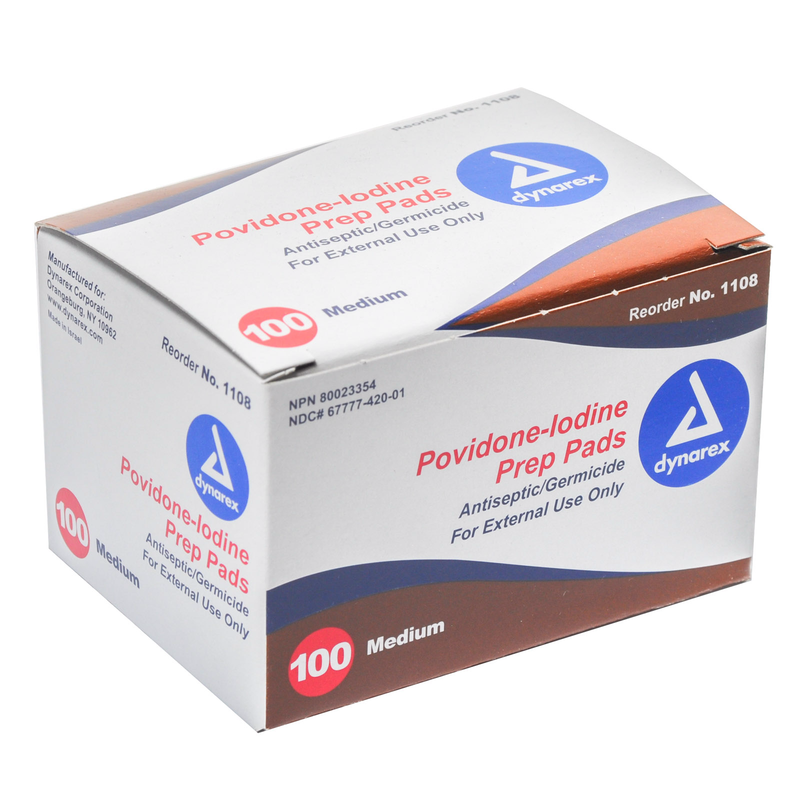 Dynarex Dynarex Povidone Iodine Prep Pads Medium First Aid White Smoke