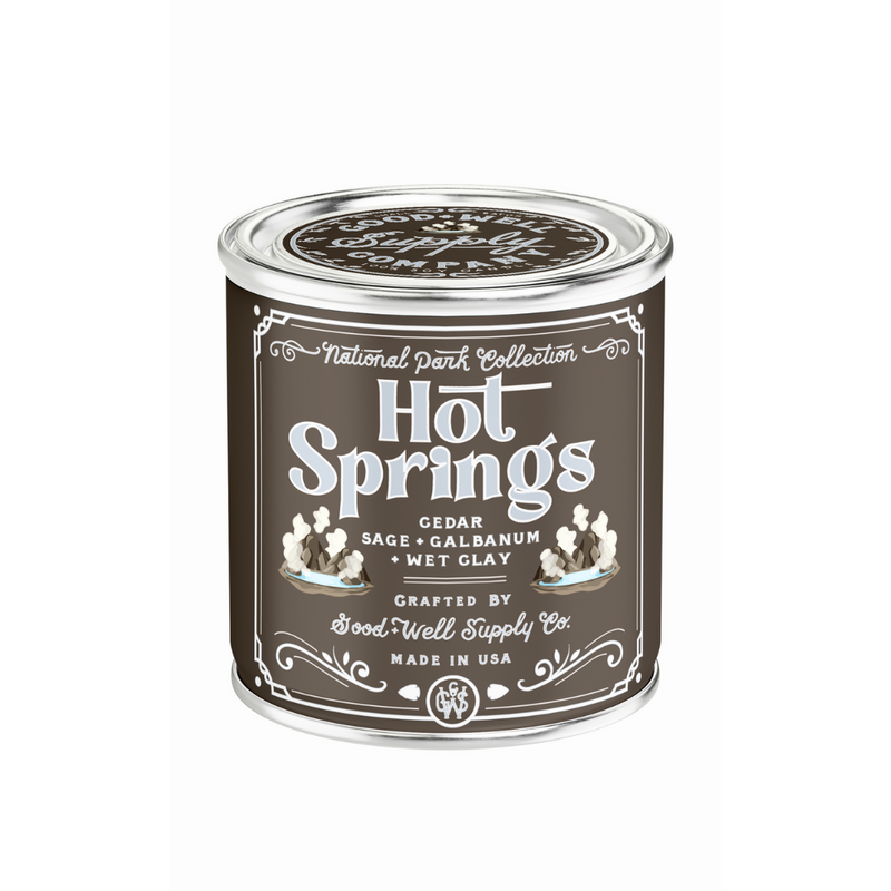 Good & Well Supply Co Hot Springs National Park Candle Candles White Smoke Half Pint / 8oz / Cotton Wick,Pint / 14oz / Cotton Wick