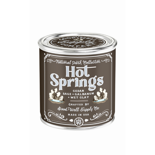 Good & Well Supply Co Hot Springs National Park Candle Candles White Smoke Half Pint / 8oz / Cotton Wick,Pint / 14oz / Cotton Wick