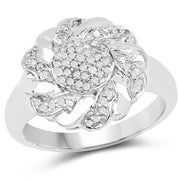 Bids.com 14K Yellow Gold Plated 0.28 Carat Genuine White Diamond .925 Sterling Silver Ring Rings White Smoke size 6.00,size 7.00,size 8.00