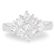 Bids.com 1.08 Carat Genuine White Sapphire .925 Sterling Silver Ring Rings White Smoke size 7.00,size 8.00,size 6.00,size 9.00