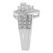 Bids.com 10K White Gold Round Cut Diamond Teardrop Ring (1/2 Cttw, H-I Color, SI2-I1 Clarity) - Size 6-1/2 Rings White Smoke 7 / White.Gold,6.5 / White.Gold