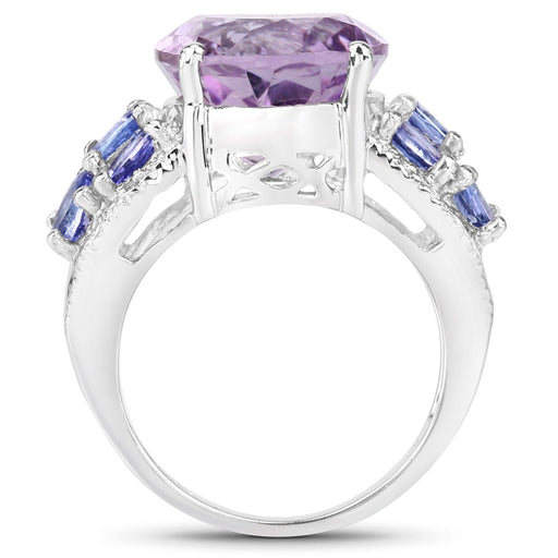 Bids.com 6.62 Carat Genuine Amethyst, Tanzanite and White Topaz .925 Sterling Silver Ring Rings White Smoke size 6.00,size 5.00,size 7.00,size 8.00,size 9.00