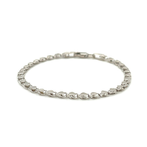 Bids.com 2.9mm 14k White Gold Heart Bracelet Bracelets White Smoke 5.5 / White Gold,7 / White Gold,8 / White Gold