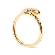 Bids.com 10K Yellow Gold 1/10 Cttw Diamond  Palm Tree Statement Ring (H-I Color, I1-I2 Clarity) - Ring Size 7 Rings White Smoke 7 / Yellow.Gold,6 / Yellow.Gold,8 / Yellow.Gold