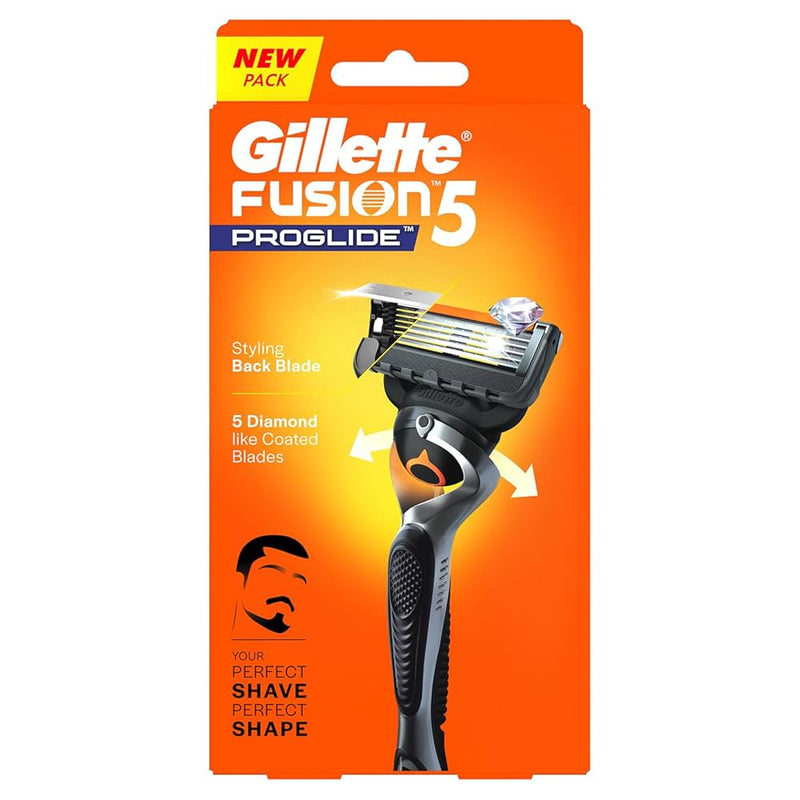 Gillette Gillette Fusion 5 Proglide with Styling Back Blade Razor for Men Razors & Razor Blades Orange Red