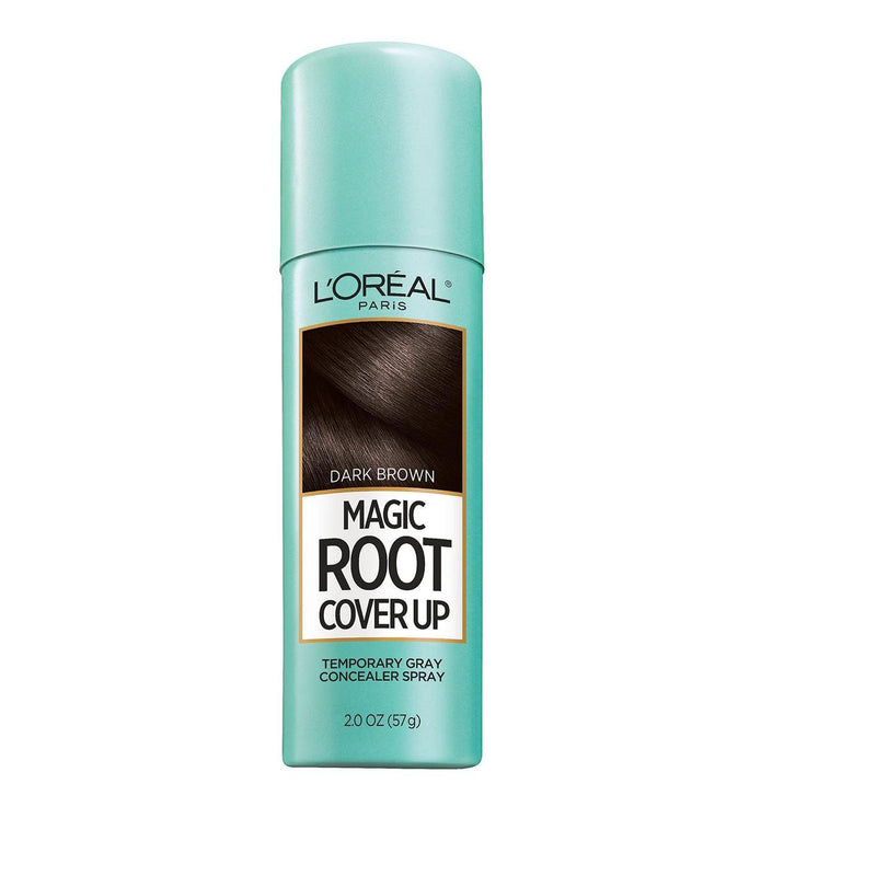 L'Oreal L'Oreal Paris Magic Root Cover Up Temporary Gray Concealer Spray, Dark Brown - 2 oz Hair Care Medium Aquamarine