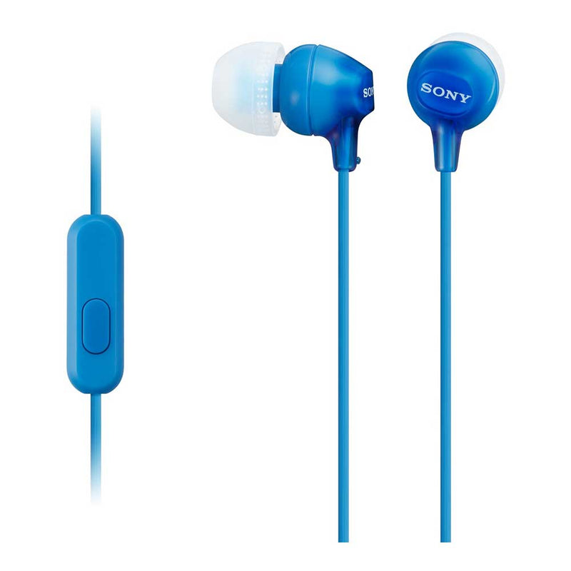 Sony Sony MDREX15AP In-Ear Earbud Headphones With Mic, Blue Headphones White Smoke