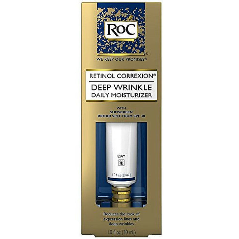 RoC RoC Retinol Correxion Deep Wrinkle Daily Moisturizer With Sunscreen Broad Spectrum SPF 30 1.0 Fl. Oz. Box Skin Care Dim Gray