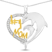 Bids.com Two Tone Plated 0.14 Carat Genuine White Diamond .925 Sterling Silver Pendant Pendants White Smoke