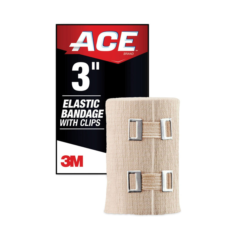 ACE ACE Elastic Bandage With E-Z Clips, 3 Inch Width Health & Beauty White Smoke