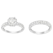 Bids.com 14K White Gold 1 ct. TDW Round Cut Diamond Ring (G-H, I1-I2) Rings White Smoke 6.75 / White.Gold