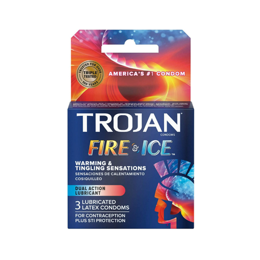 Trojan Trojan Pleasures Fire & Ice Condoms, Premium Latex, Dual Action Lubricant Condoms White Smoke