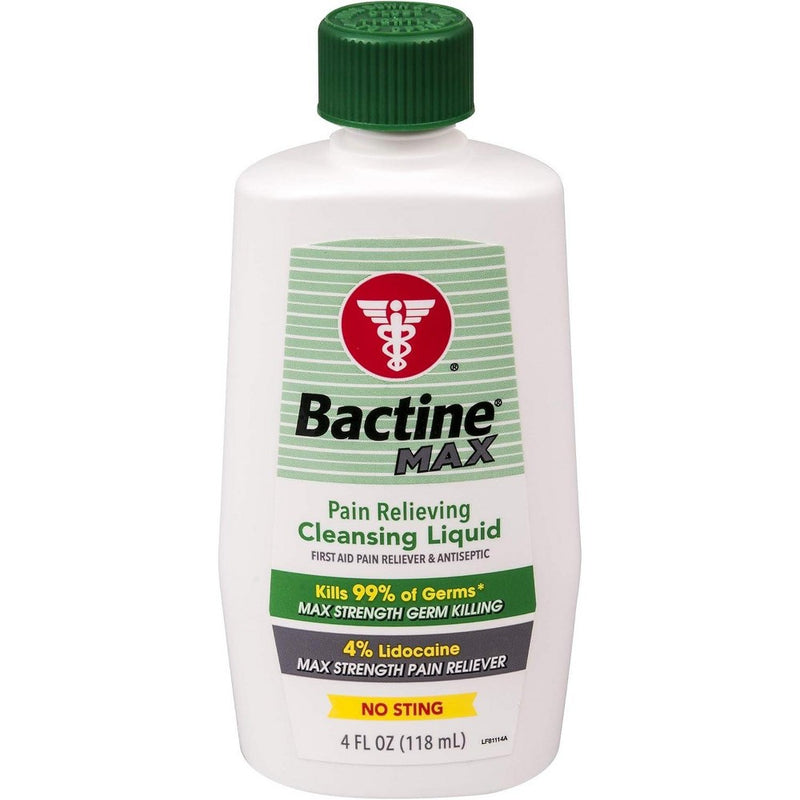 Bactine Bactine Max Pain Relieving Cleansing Liquid 4 Oz First Aid White Smoke